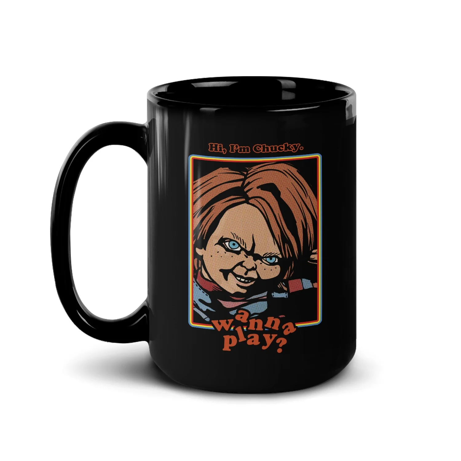 Chucky Wanna Play Black Mug - Image 4