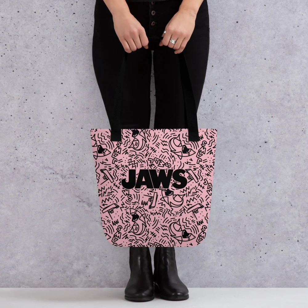 Jaws Pink Doodle Tote Bag - Image 3